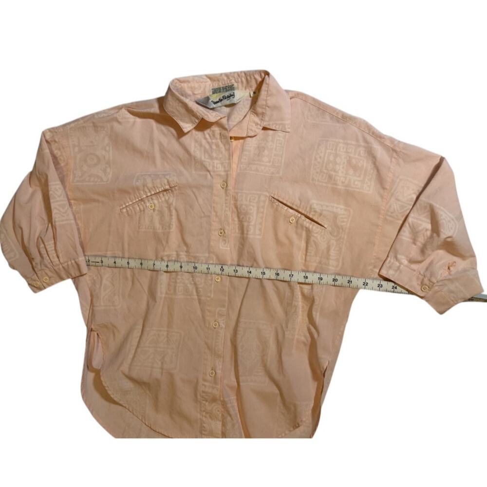Diane Von Furstenberg Boxy Blouse Womens Medium Oversized Pink Pastel Vintage - Picture 9 of 9